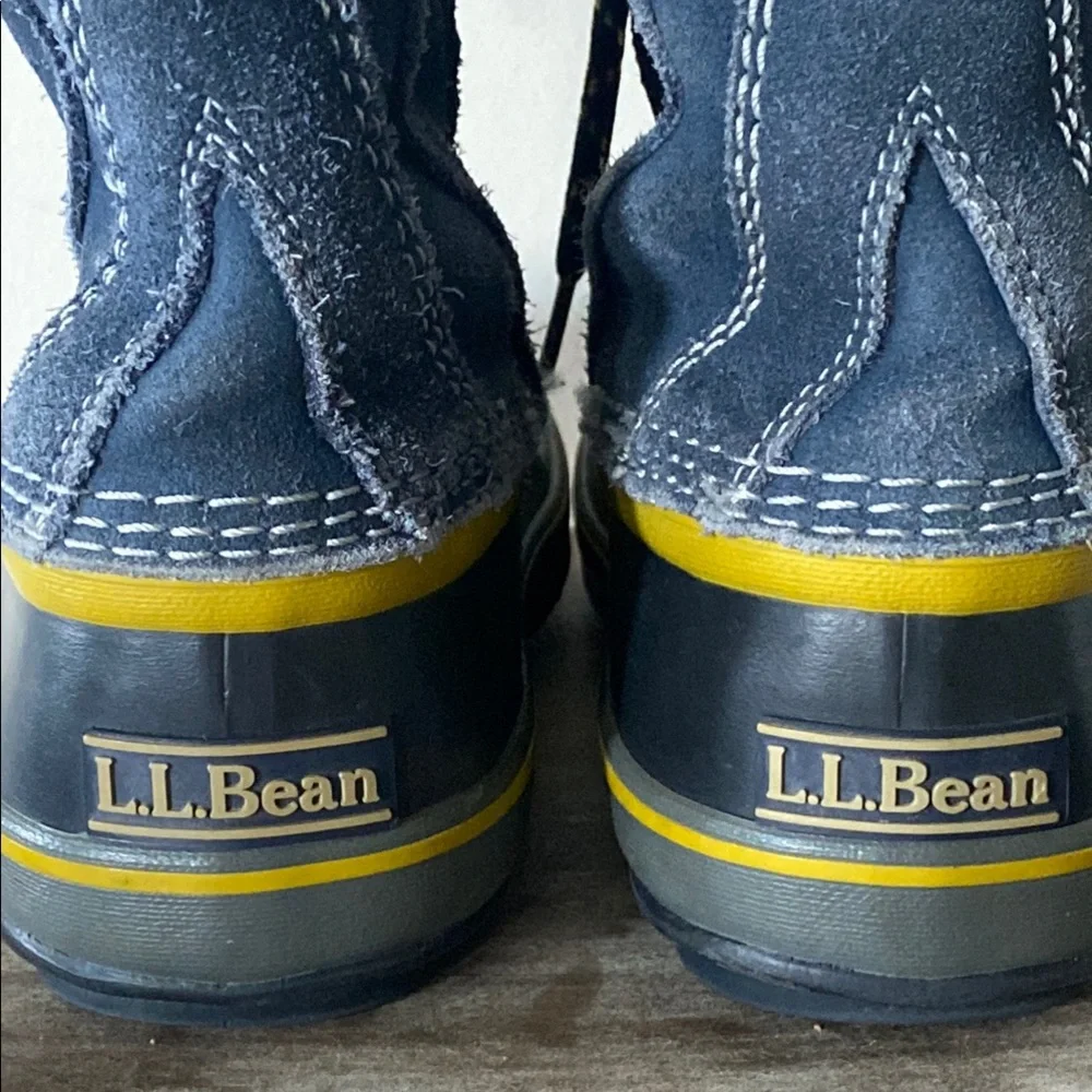 L.L Bean Kids Blue and Yellow Duck Waterproof Winter Boots Size 3